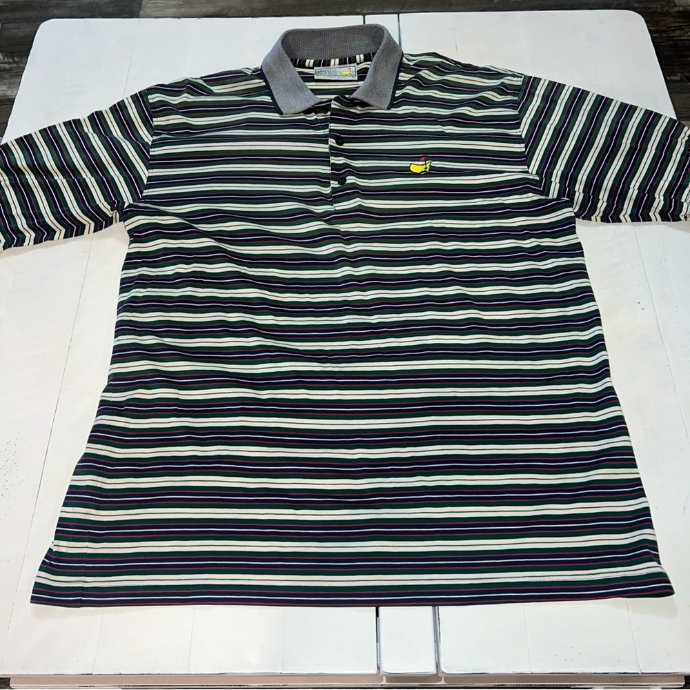 Slazenger Black and Gray Polo Shirt Classic Striped Design